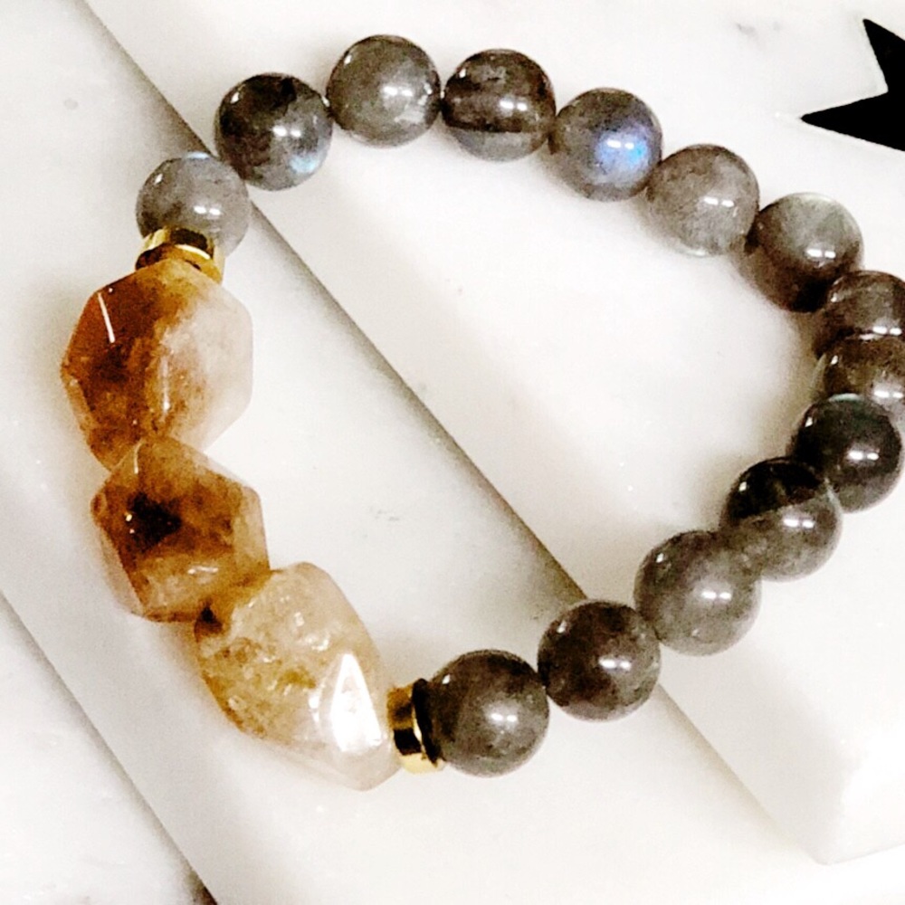 Mala Bracelet Labradorite Citrine